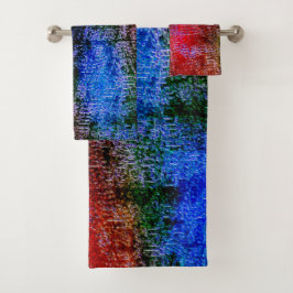 Material rojo y azul desollado con pintura al óleo