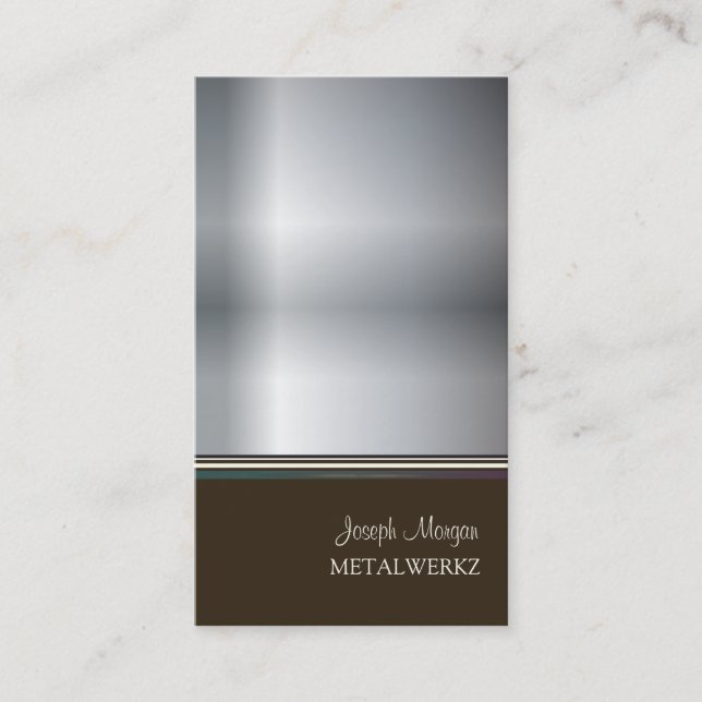 Materiales metálicos, tarjetas de visita (Anverso)