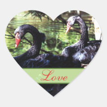 Mates for Life Black Swans Heared Shaped Pegatina