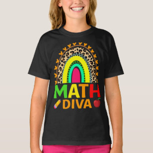 Math Diva Rainbow Leopardo vuelve a la camiseta de