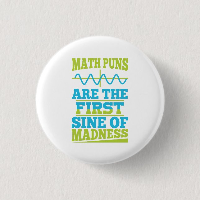 ¡Math Puns Sine de locura! botón Chiste del profes (Anverso)