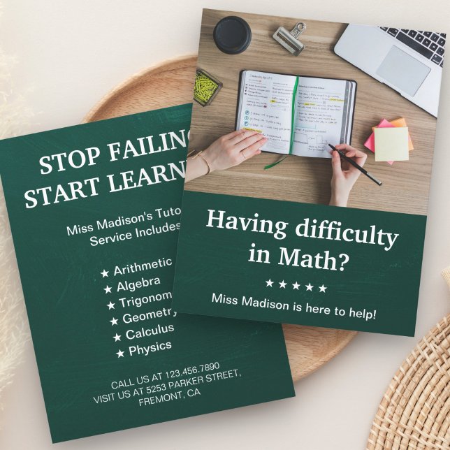 Math Tutor Flyer (Subido por el creador)