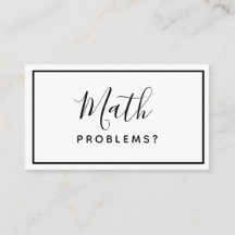 Math Tutor - Tarjeta de presentación simple Minima