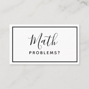 Math Tutor - Tarjeta de presentación simple Minima