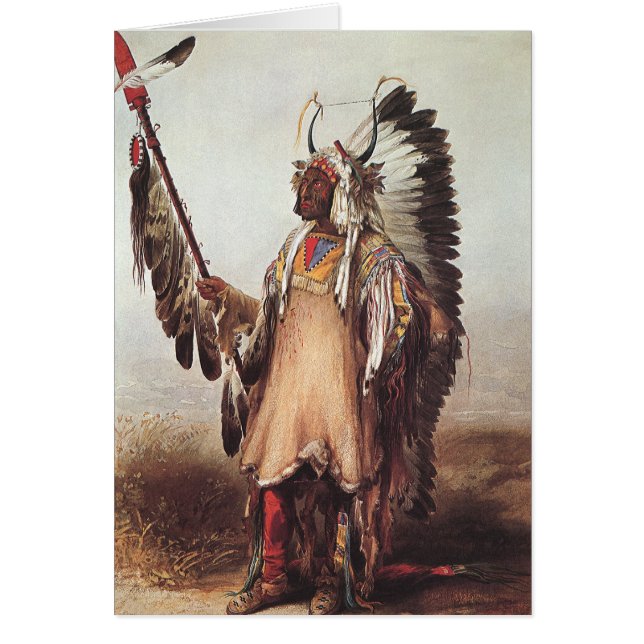 Mato-Tope, un jefe Mandan Retrato de Karl Bodmer (Frente)