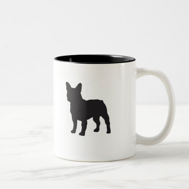 ¡Matón! Taza negra del bulldog francés (Derecha)