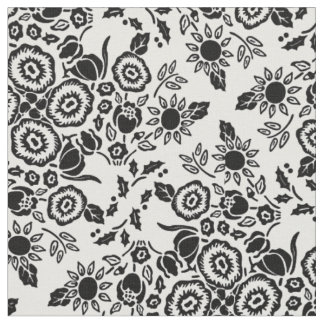 Matraz floral Tela blanca negra