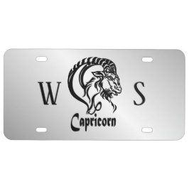 Matrícula Capricornio Zodiaco Monograma de Plata