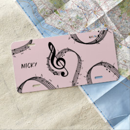 Matrícula Climactic G Clef Music Pink