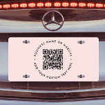 Matrícula Código QR | Moderna ronda rosa Rubor Business<br><div class="desc">Una simple plantilla de placa de licencia de código QR color rosa rosa negro personalizado en un estilo minimalista moderno que se puede actualizar fácilmente con tu código QR,  nombre de negocio o sitio web y texto personalizado,  por ejemplo,  escanéenme a...  #QRcode #licenciseplate #business</div>