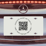 Matrícula Código QR | Presupuesto gris simple y limpio Minim<br><div class="desc">Una plantilla simple de placa de licencia de código QR gris personalizado en un estilo minimalista moderno que se puede actualizar fácilmente con tu código QR,  nombre de negocio o sitio web y texto personalizado,  por ejemplo,  escanéeme a...  #QRcode #licenciseplate #business</div>