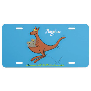 Matrícula Ilustracion de canguro y personalizado de koalas