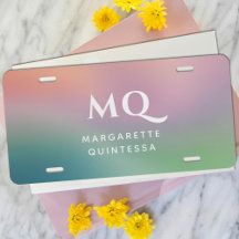 Iniciales del Monograma Blanco Pastel Colorido Mod