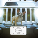 Matrícula Logotipo comercial | Blanco blanco limpio y simple<br><div class="desc">Una plantilla sencilla de placa de matrícula de coche de negocios blanco y personalizado en un estilo minimalista moderno que se puede actualizar fácilmente con el logotipo de su empresa.</div>