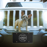 Matrícula Logotipo comercial | Moderna marca Black Professio<br><div class="desc">Una plantilla sencilla de placa de matrícula de coche de negocios negro personalizado en un estilo minimalista moderno que se puede actualizar fácilmente con el logotipo de su empresa.</div>