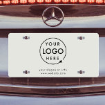Matrícula Logotipo comercial Profesional gris moderno Minima<br><div class="desc">Una plantilla sencilla de placa de matrícula de coche de negocios de color gris plateado y personalizado en un estilo minimalista moderno que se puede actualizar fácilmente con el logotipo y los detalles de su empresa.</div>