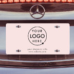 Matrícula Logotipo comercial | Rubor Pink Simple Professiona<br><div class="desc">Una plantilla sencilla de placa de matrícula de coche de negocios color rosa rosa y personalizado en un estilo minimalista moderno que se puede actualizar fácilmente con el logotipo y los detalles de su empresa.</div>