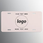Matrícula Logotipo simple con texto comercial Rubor rosa<br><div class="desc">Agregue su propio logotipo y la elección del texto a este diseño,  y cambie el color de fondo en la Herramienta de diseño. Eliminar el texto superior o inferior si lo prefiere. Minimalista y profesional.</div>