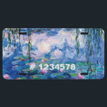 Matrícula Los lirios de agua de Claude Monet<br><div class="desc">Water Lilies de Claude Monet. Visita mi tienda para un diseño más interesante y más elección de color => zazzle.com/iwheels*</div>