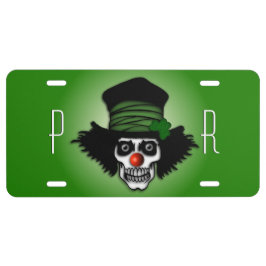 Matrícula Monograma de payaso de esqueleto irlandés malvado