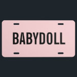 Matrícula Muñeca Baby<br><div class="desc">Placa de matrícula rosa pastel.</div>