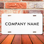 Matrícula Nombre De La Empresa personalizado O Nombre Person<br><div class="desc">Personalizar este diseño y crea tu Placa de licencia personalizada. Si el nombre de la empresa es largo, puede ajustar el tamaño de la fuente para que se ajuste a él. Puede TRANSFERIR este DISEÑO a otros productos de Zazzle y ajustarlo para que se ajuste a la mayoría de los...</div>