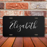 Matrícula Nombre personalizado Firma elegante<br><div class="desc">Personalizar este diseño y crea tu Placa de licencia personalizada. Puede TRANSFERIR este DISEÑO a otros productos de Zazzle y ajustarlo para que se ajuste a la mayoría de los artículos de Zazzle. También puede hacer clic en el botón PERSONALIZAR para agregar, eliminar o cambiar detalles como color de fondo,...</div>