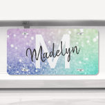 Matrícula Pastel Purpurina Bokeh BackgroundGlam Elegant Glit<br><div class="desc">Personalice fácilmente este elegante y colorido patrón de purpurina bokeh con su nombre personalizado y/o monograma.</div>