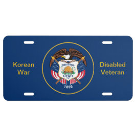 Matrícula Personalizado Símbolo del estado de Utah Veterano 