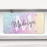 Matrícula Purpurina irlandés Glam Colorful personalizado<br><div class="desc">Personalice fácilmente este elegante y colorido patrón de purpurina bokeh con su nombre personalizado y/o monograma.</div>