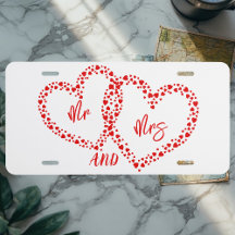 Sr y Sra Modernos Corazones Fugaces Decorativos Ro