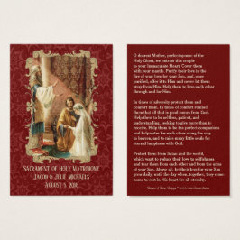 Matrimonio católico Favor de la Sagrada Tarjeta Da