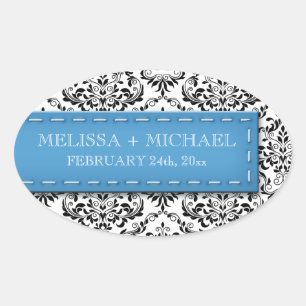 Matrimonio de Damasco con manchas azules Pegatinas