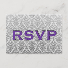 Matrimonio de Damasco Vintage Gris y Morado RSVP