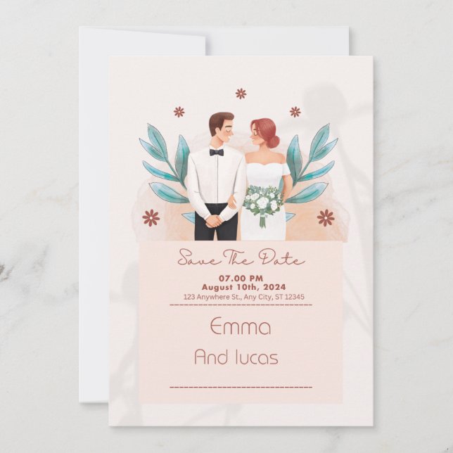 Matrimonio de invitación a bodas (Anverso)