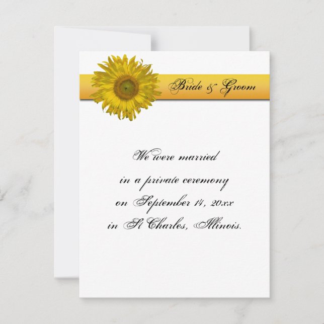 Matrimonio de la franja de girasol / Invitación de (Anverso)
