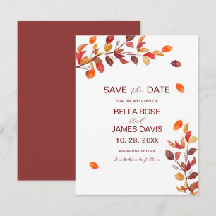 Matrimonio de leafs de la rama de otoño salva la f