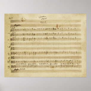 Matrimonio de Mozart de la impresión de manuscrito