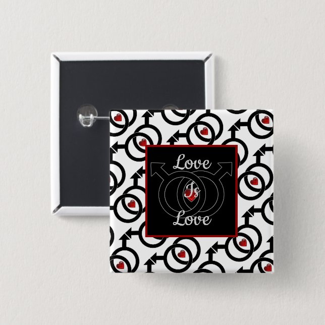 Matrimonio gay El Amor Es El Botón Cuadrado Del Am (Anverso y reverso)