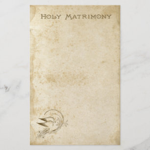 Matrimonio sagrado vintage con papel de posada de