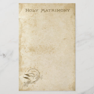 Matrimonio sagrado vintage con papel de posada de 