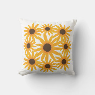 Matriz de almohada floral de girasoles amarillos