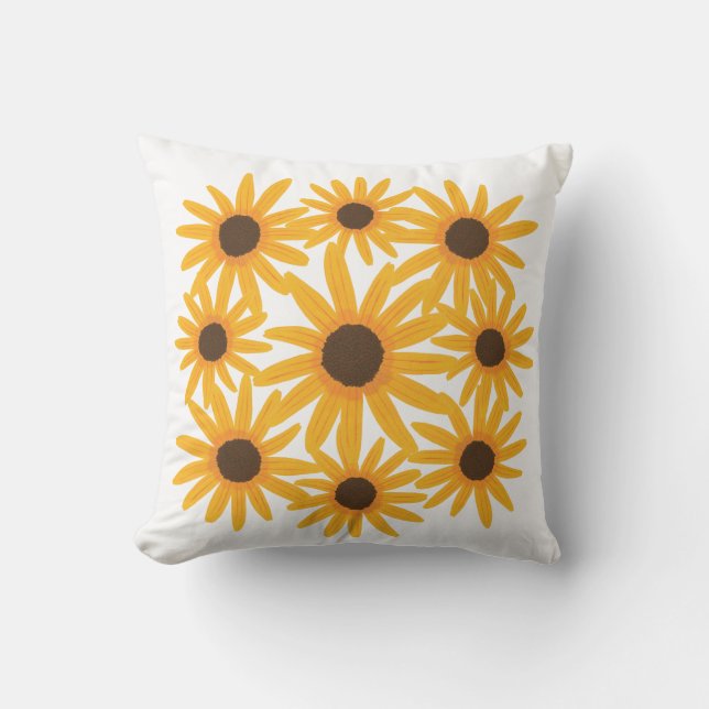 Matriz de almohada floral de girasoles amarillos (Anverso)