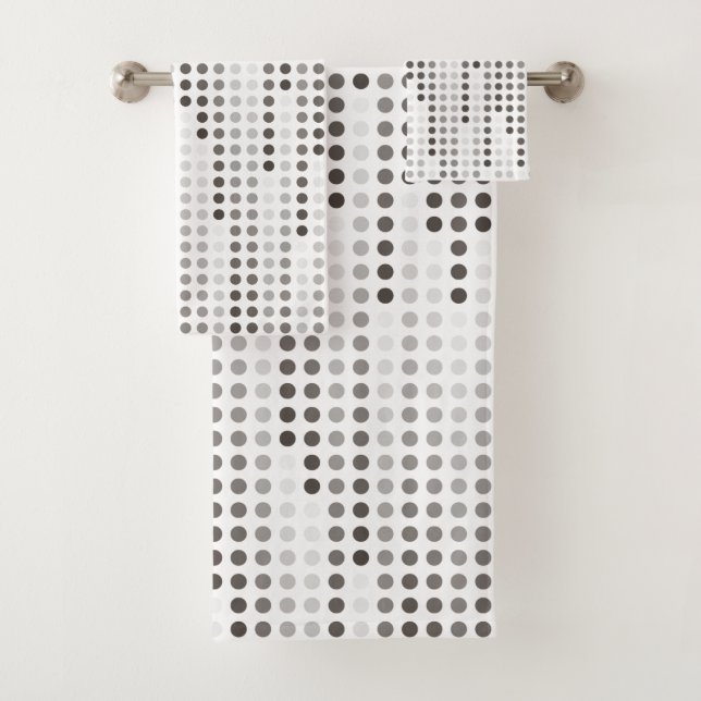 Matriz de puntos de polka negro gris blanco (In situ)
