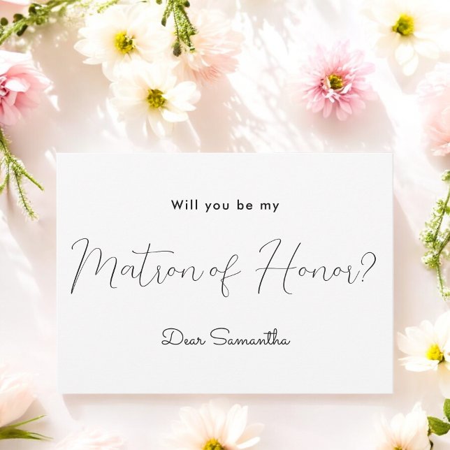 Matrón de honor blanco negro invitación (Subido por el creador)