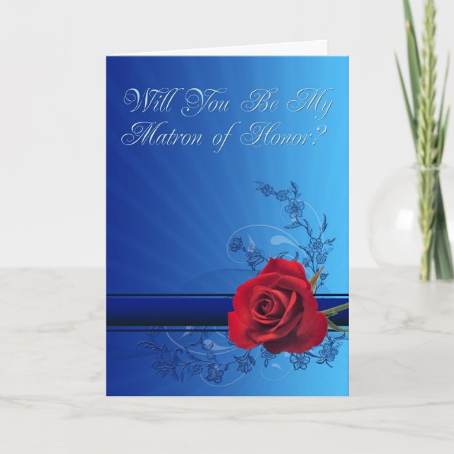 Matrón de la invitación de Honor con una rosa roja (Anverso)