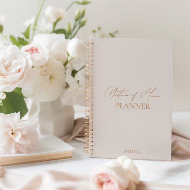 "Matrón del planificador de honor" elegante y mode ("Matron of Honor Planner" Modern Elegant Wedding Planner)