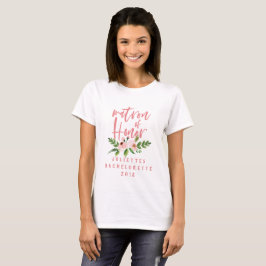 Matrona rosa de la camiseta de la acuarela floral 