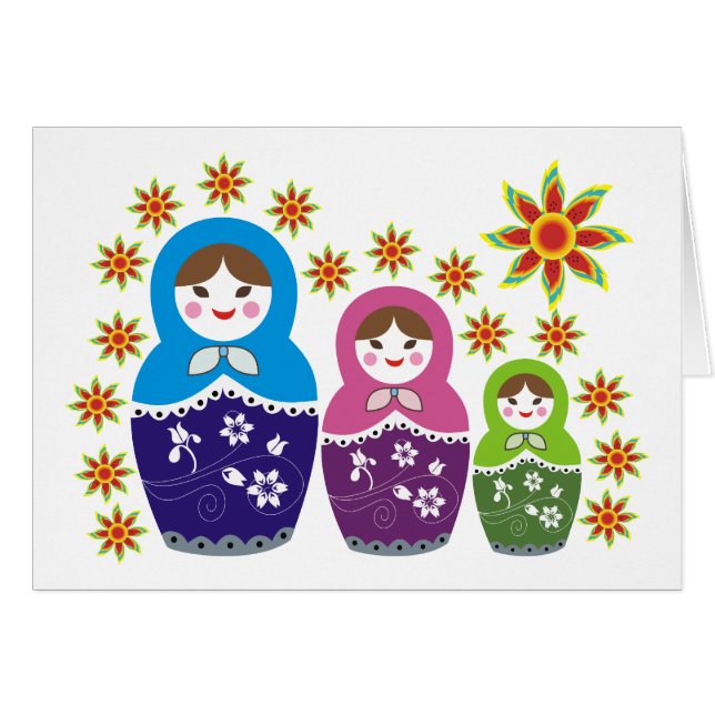Matryoshka personalizado de muñecas y girasoles ru (Anverso (Horizontal))