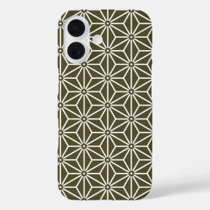 Matsuba verde vintage Asanoha Funda del patrón jap